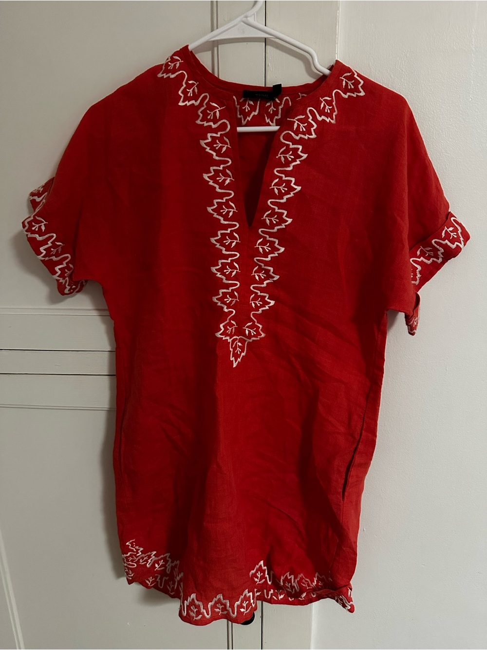 THML Red Tunic with White Embroidered Trim